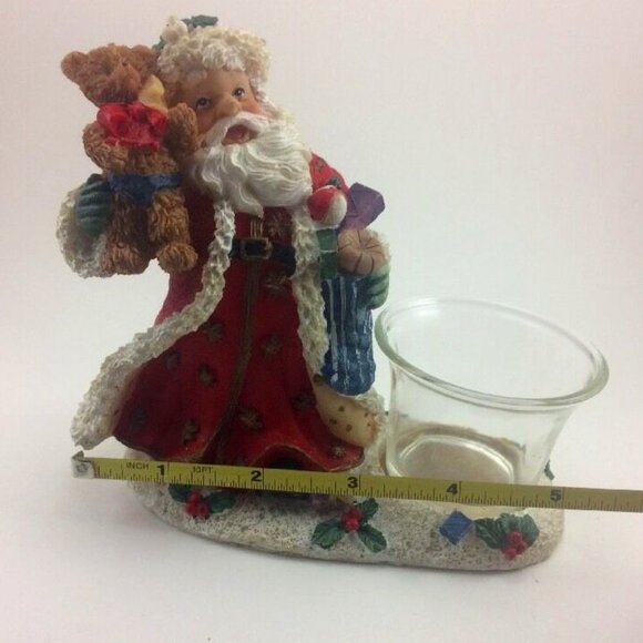 Holiday Collection Gifts Resin Santa Toys Teddy Candle Holder w/ Box VTG 5.5”x5” - Picture 4 of 11